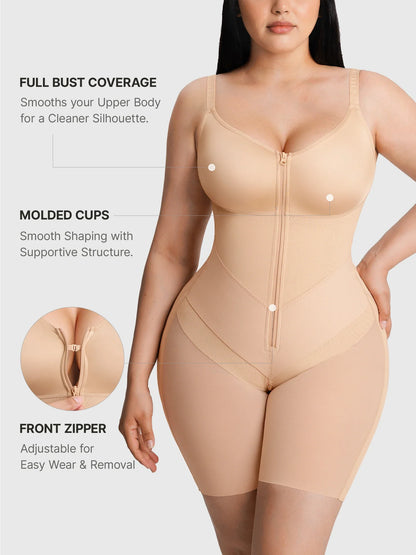 Feelingirl Full-Coverage Chest Faja Tummy Control Butt Lift Bodysuit