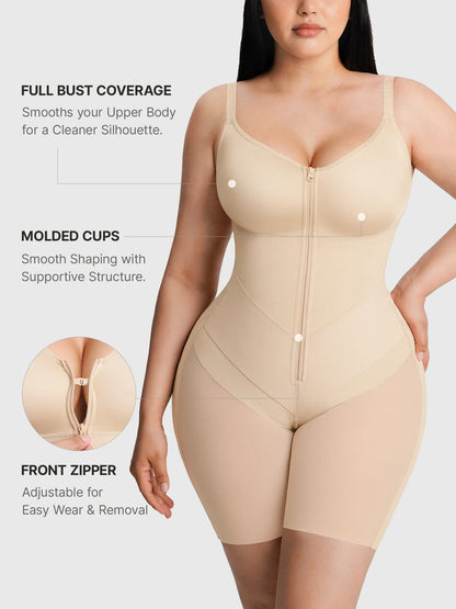 Feelingirl Full-Coverage Chest Faja Tummy Control Butt Lift Bodysuit