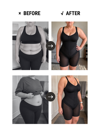 Feelingirl Full-Coverage Chest Faja Tummy Control Butt Lift Bodysuit