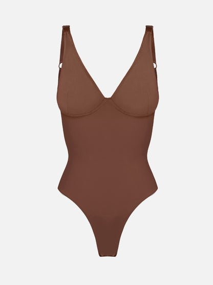 V-Neck Tummy Control Bodysuit