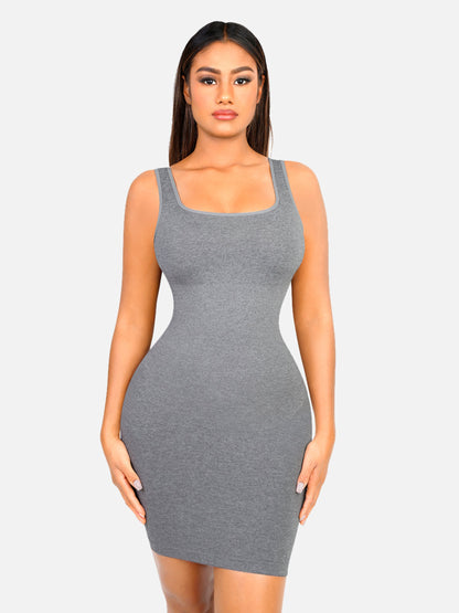 Tummy Control Square Neck Everyday Dress