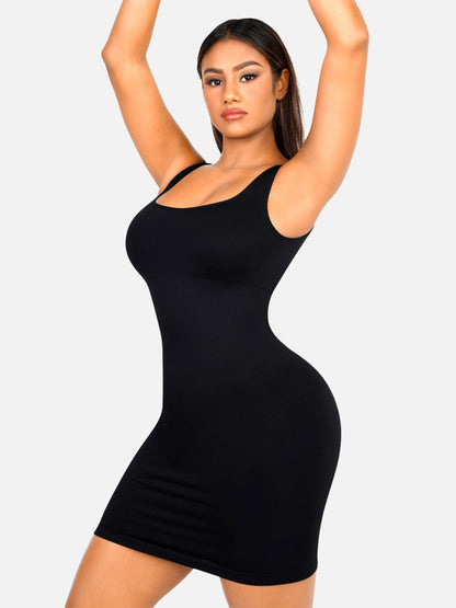 Tummy Control Square Neck Everyday Dress