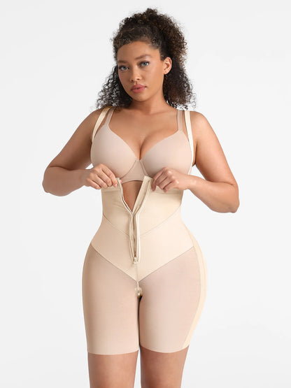 Feelingirl Wide V-neck Belt High-Waist Shaping Shorts