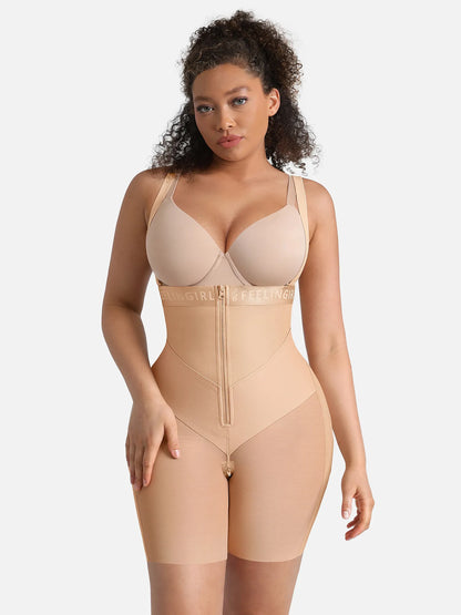 Feelingirl Wide V-neck Belt High-Waist Shaping Shorts
