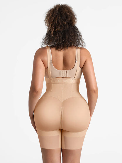 Feelingirl Wide V-neck Belt High-Waist Shaping Shorts