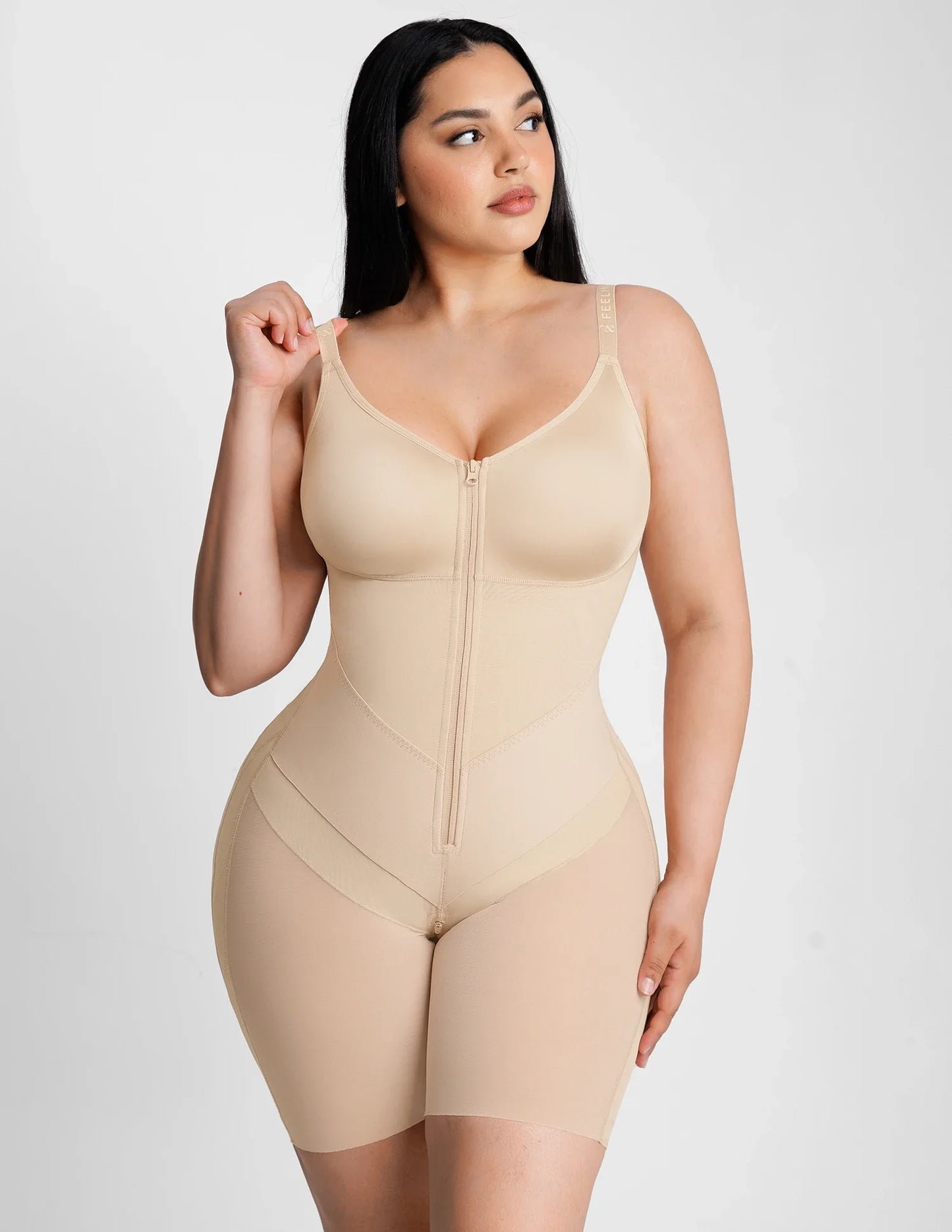Feelingirl Full-Coverage Chest Faja Tummy Control Butt Lift Bodysuit