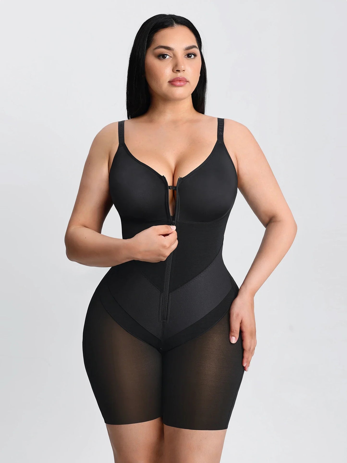 Feelingirl Full-Coverage Chest Faja Tummy Control Butt Lift Bodysuit
