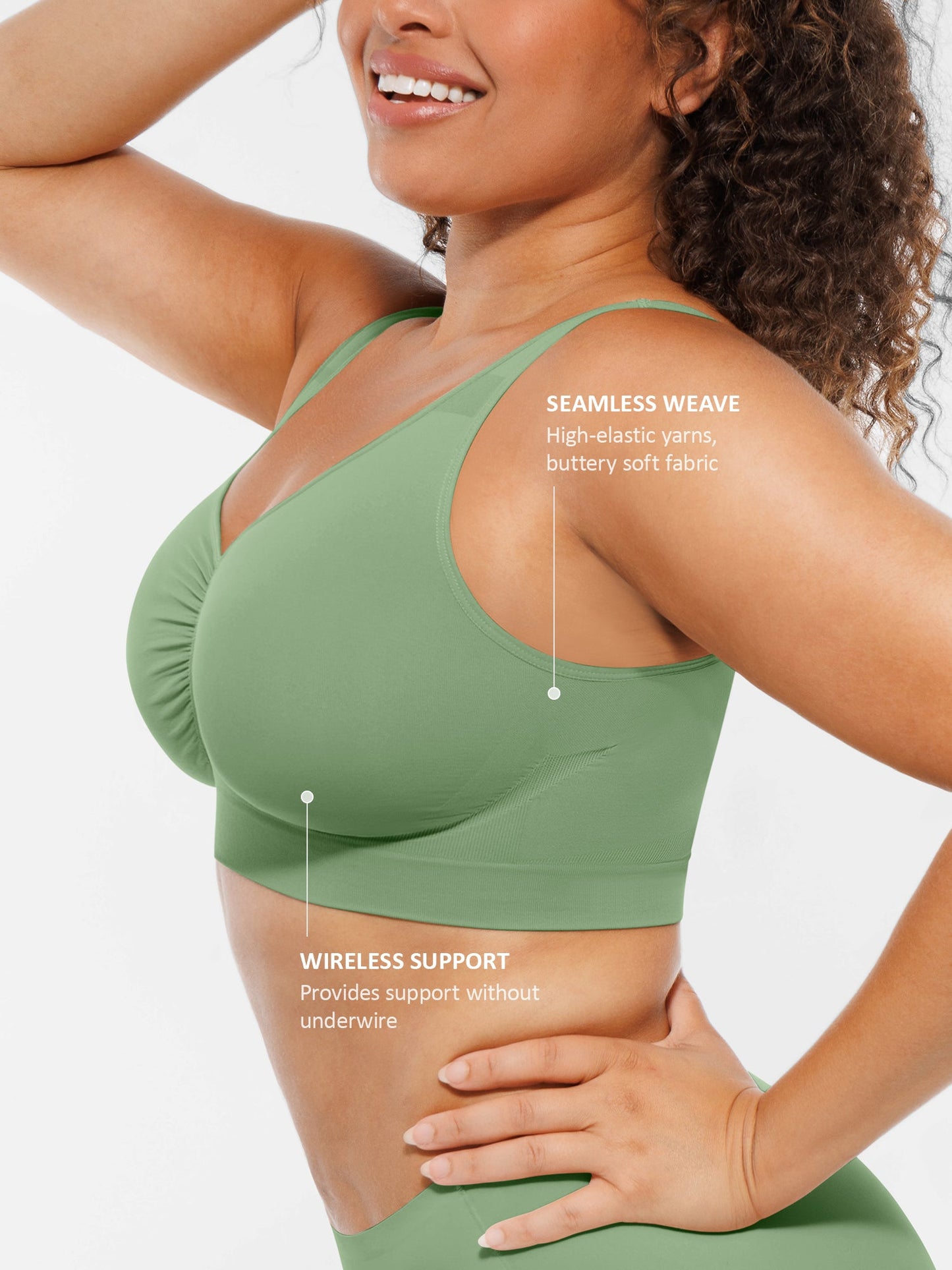 Feelingirl Seamless No Underwire Full Coverage Bra