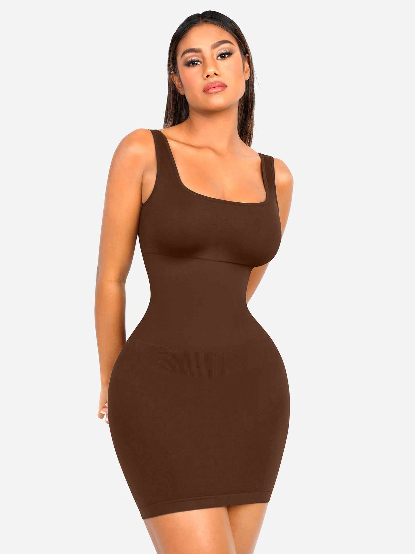 Tummy Control Square Neck Everyday Dress