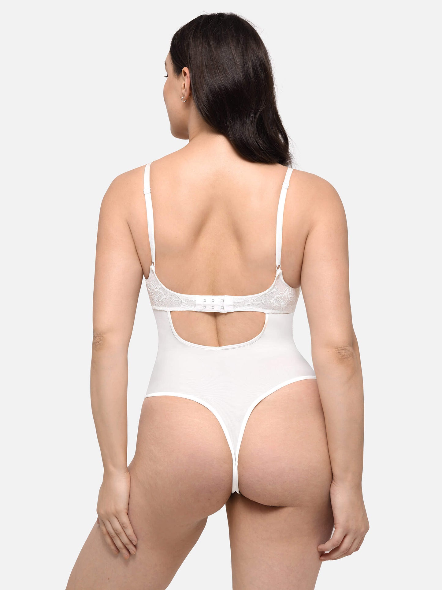 Lace Plunge Sculpt Thong Bodysuit