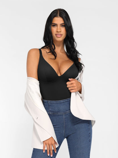V-Neck Tummy Control Sculpt Bodysuit