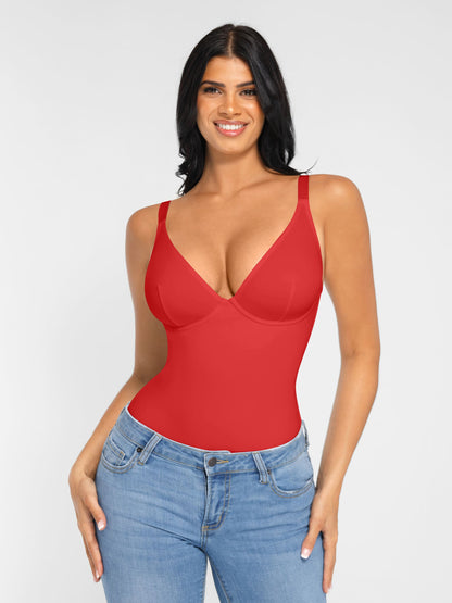 V-Neck Tummy Control Sculpt Bodysuit