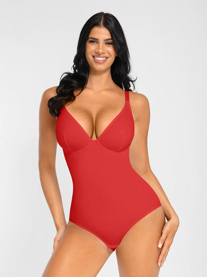V-Neck Tummy Control Sculpt Bodysuit