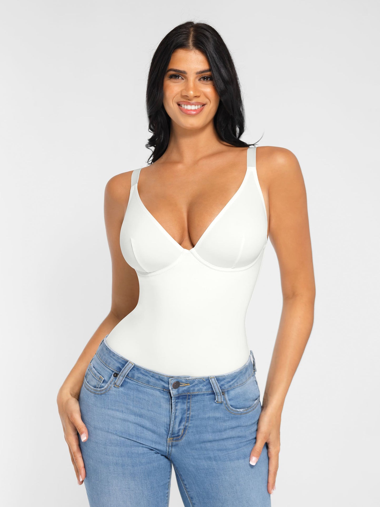 V-Neck Tummy Control Sculpt Bodysuit