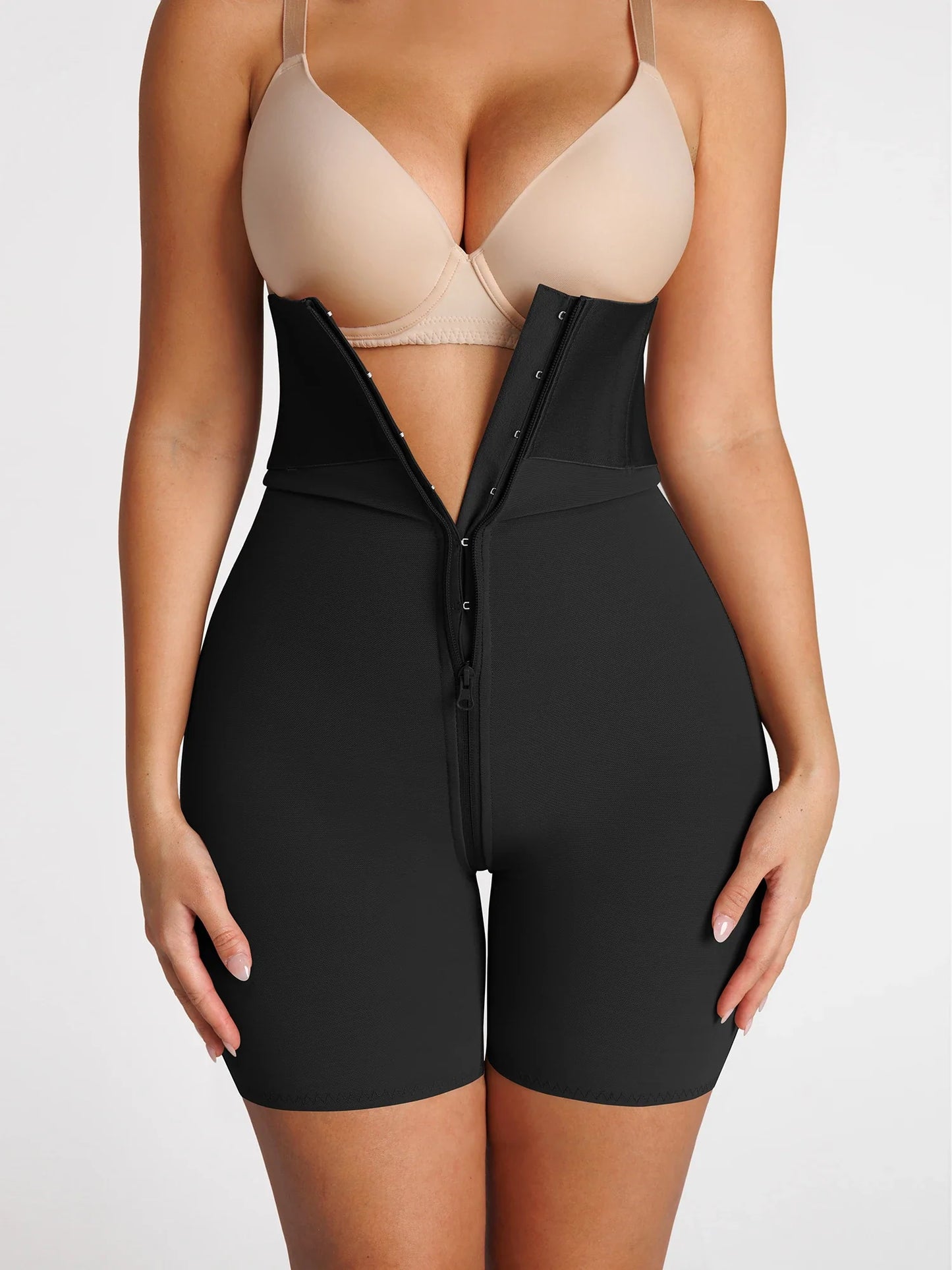 Feelingirl Wide Waistband Tummy Control Butt Lifting Shaping Shorts