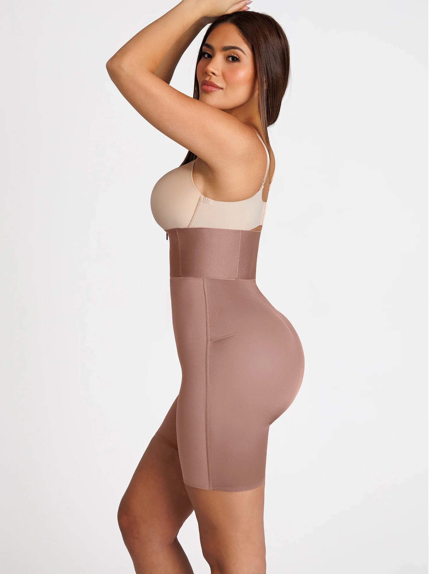 Feelingirl Wide Waistband Tummy Control Butt Lifting Shaping Shorts