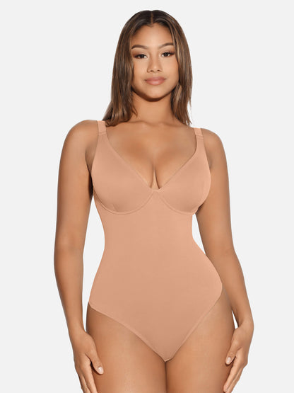 V-Neck Tummy Control Sculpt Bodysuit