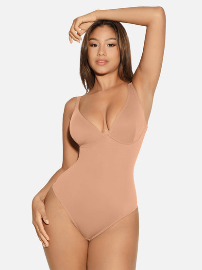V-Neck Tummy Control Sculpt Bodysuit