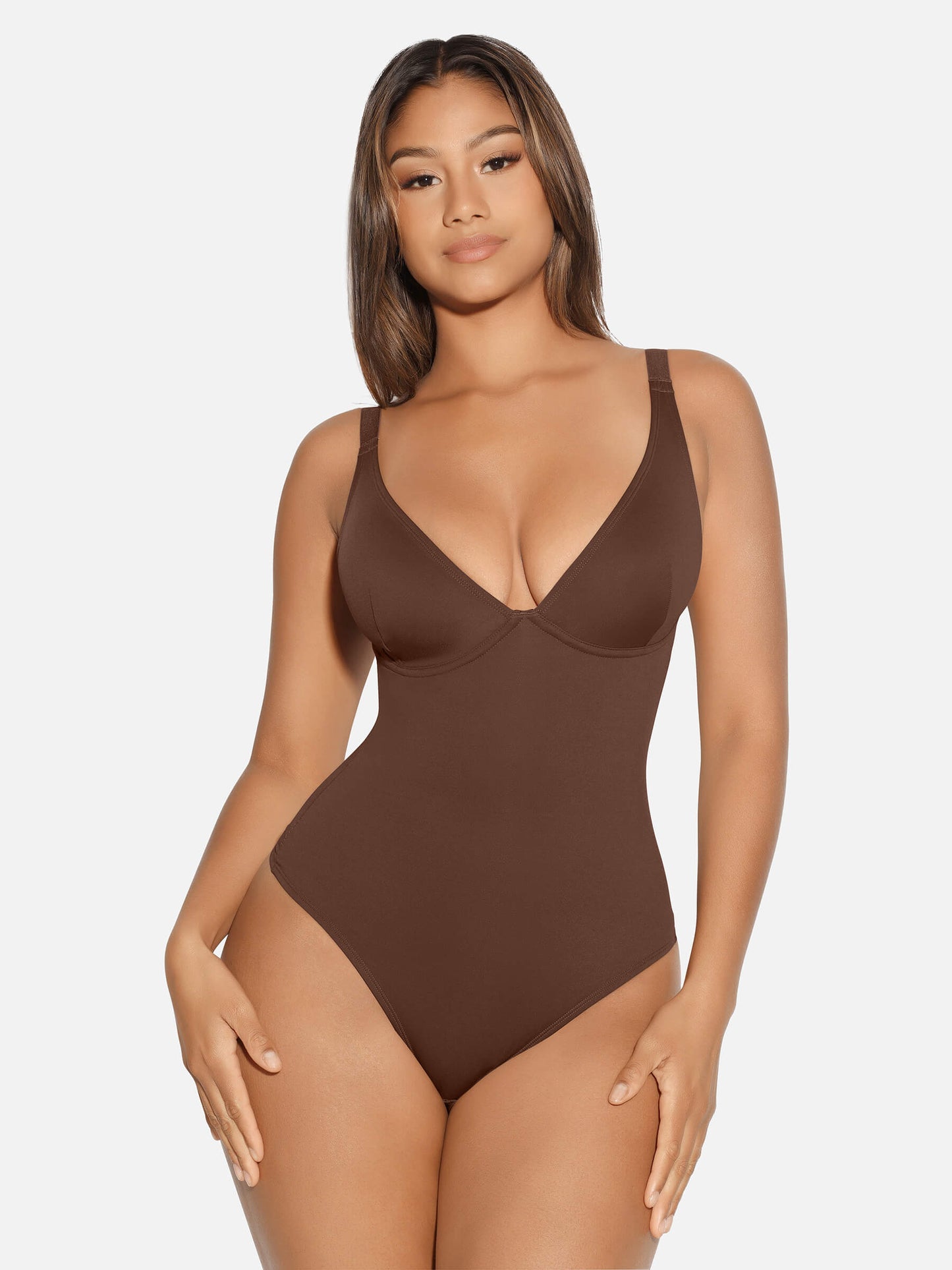 V-Neck Tummy Control Sculpt Bodysuit