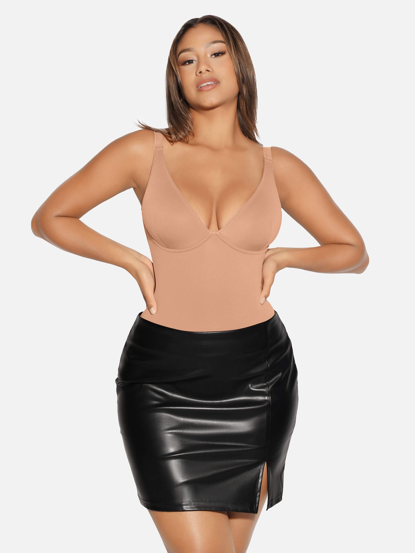 V-Neck Tummy Control Sculpt Bodysuit