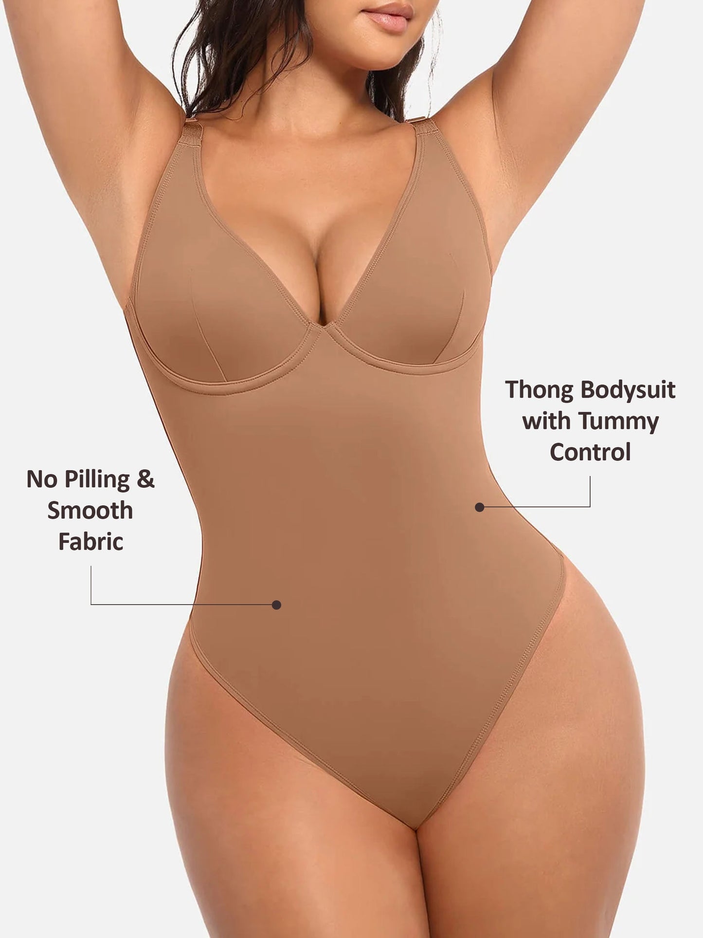 V-Neck Tummy Control Bodysuit