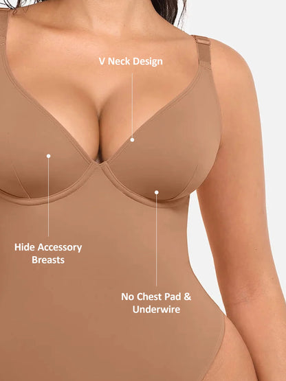 V-Neck Tummy Control Bodysuit