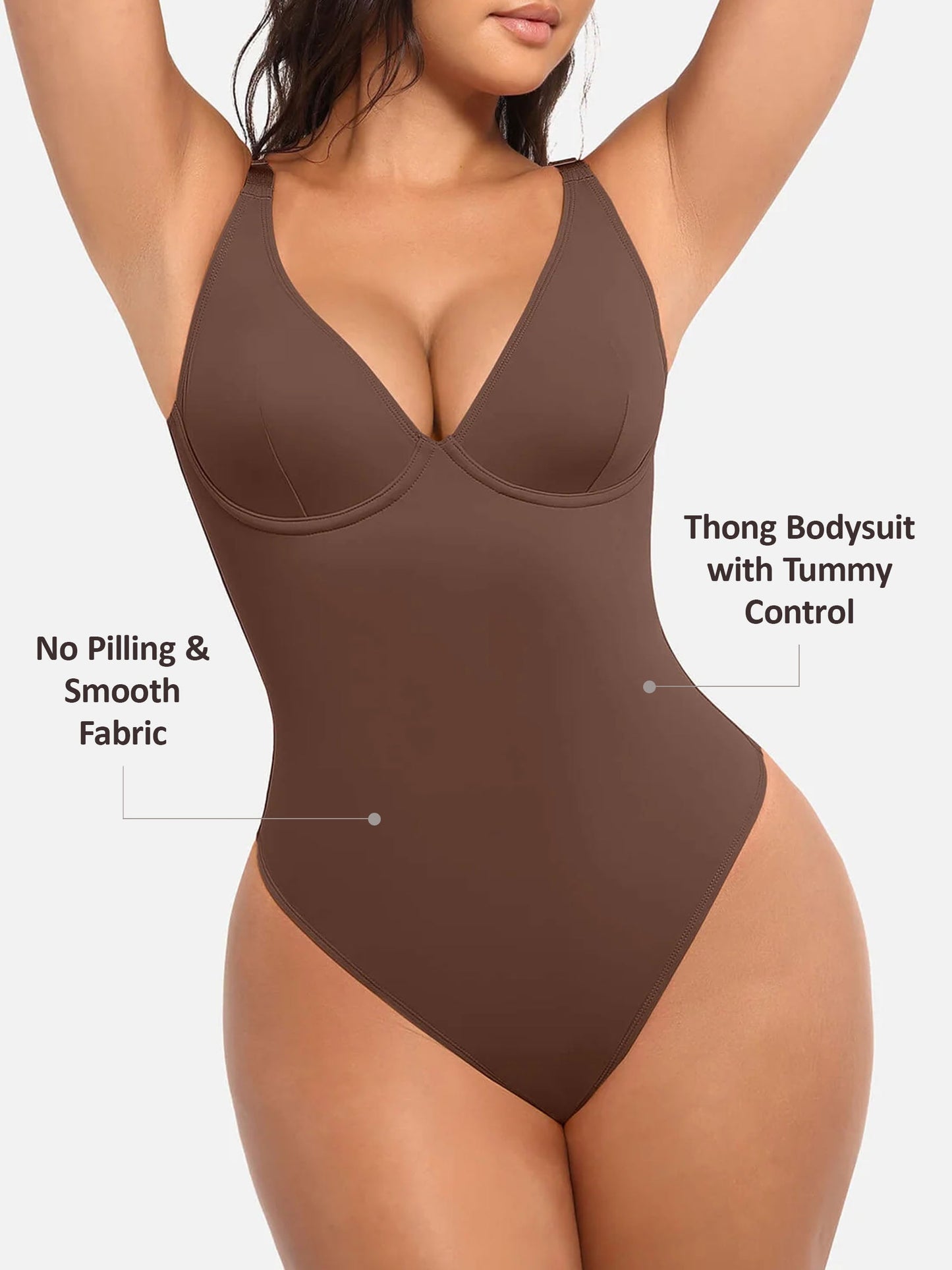 V-Neck Tummy Control Bodysuit