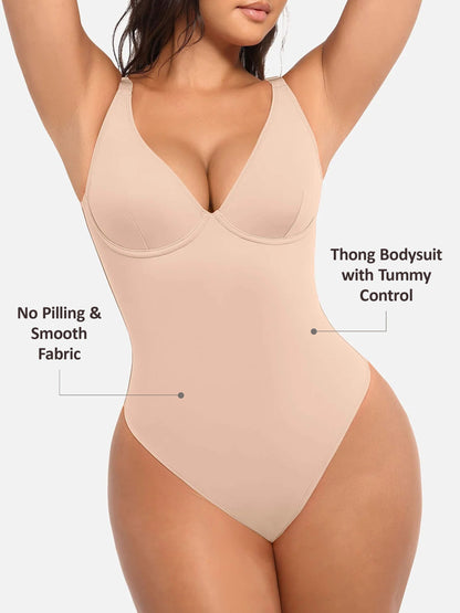 V-Neck Tummy Control Bodysuit