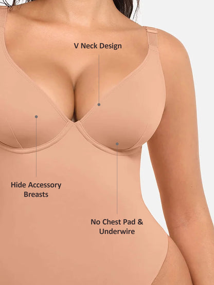 V-Neck Tummy Control Bodysuit