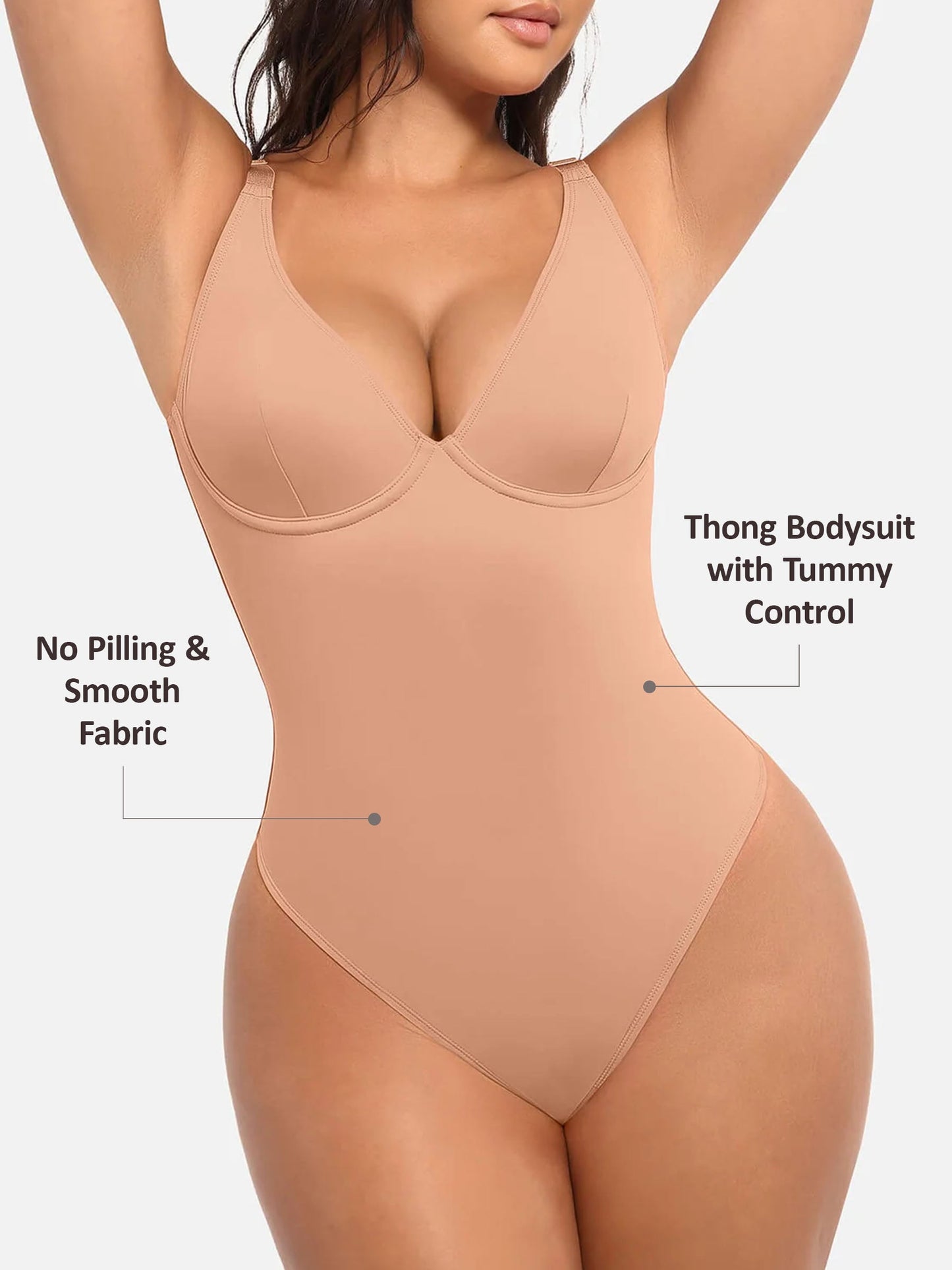 V-Neck Tummy Control Bodysuit
