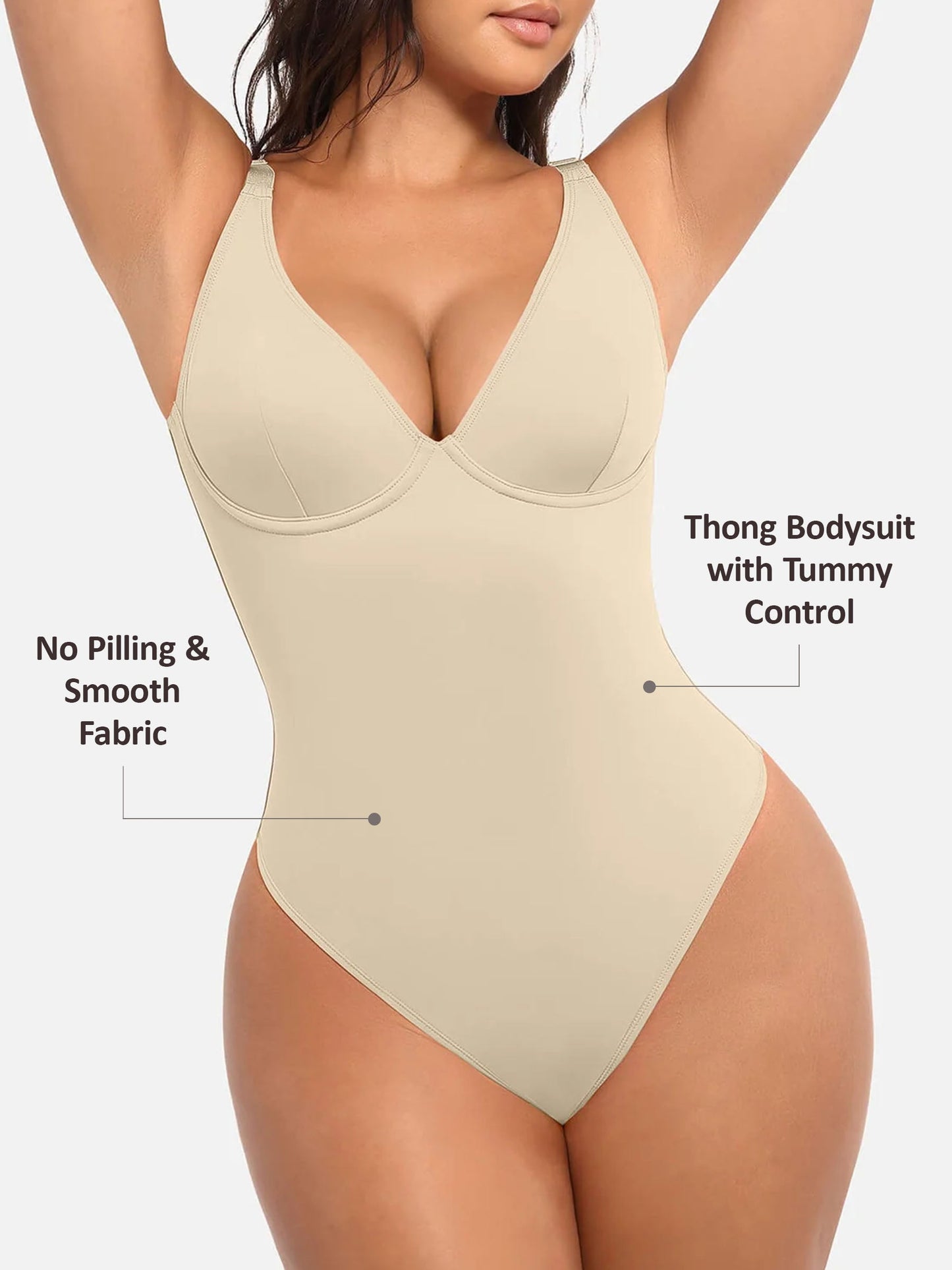 V-Neck Tummy Control Bodysuit
