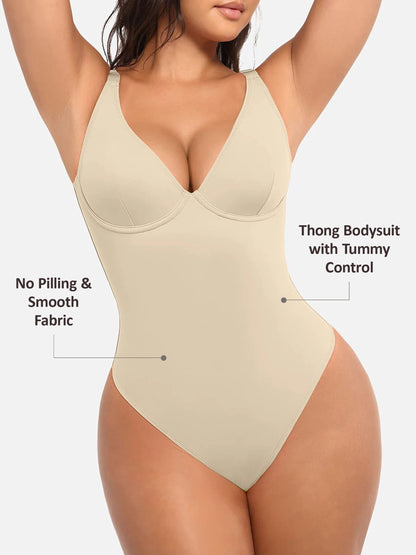 V-Neck Tummy Control Bodysuit