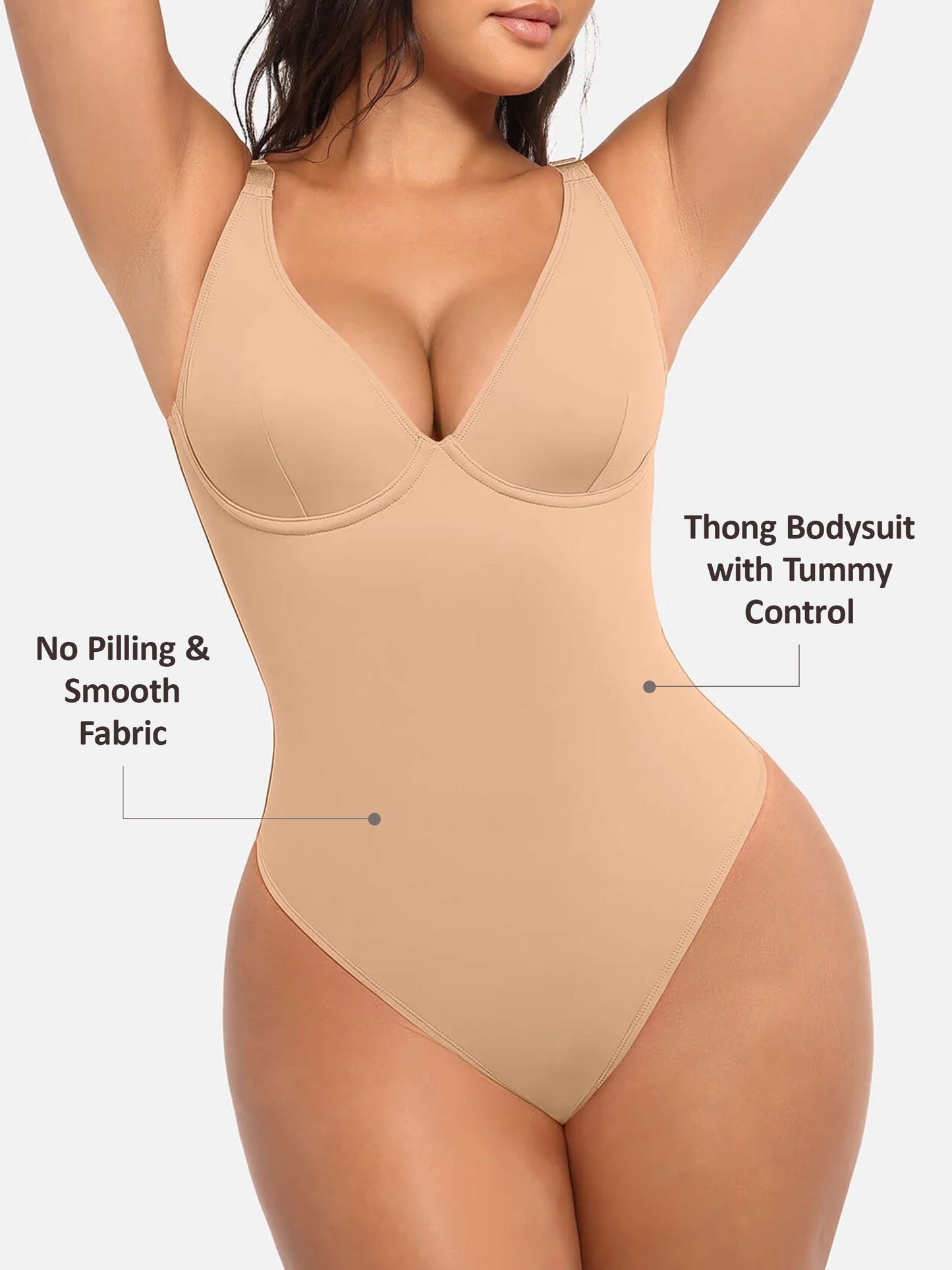 V-Neck Tummy Control Bodysuit