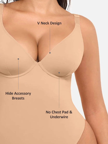 V-Neck Tummy Control Bodysuit
