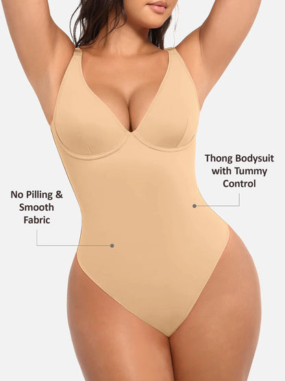V-Neck Tummy Control Bodysuit