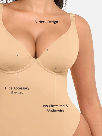 V-Neck Tummy Control Bodysuit