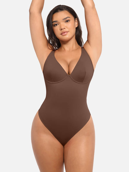 V-Neck Tummy Control Bodysuit