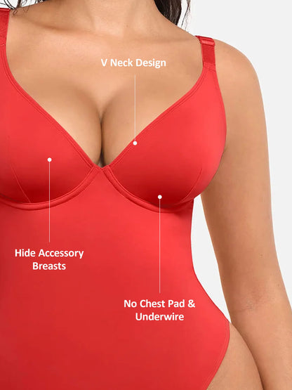 V-Neck Tummy Control Bodysuit