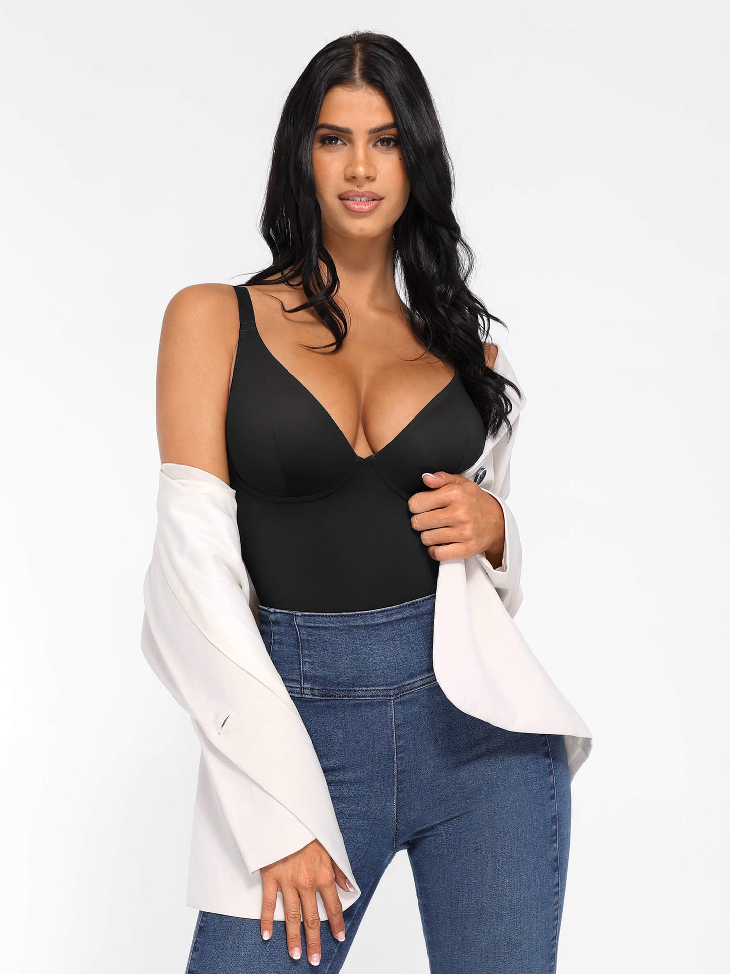 V-Neck Tummy Control Bodysuit