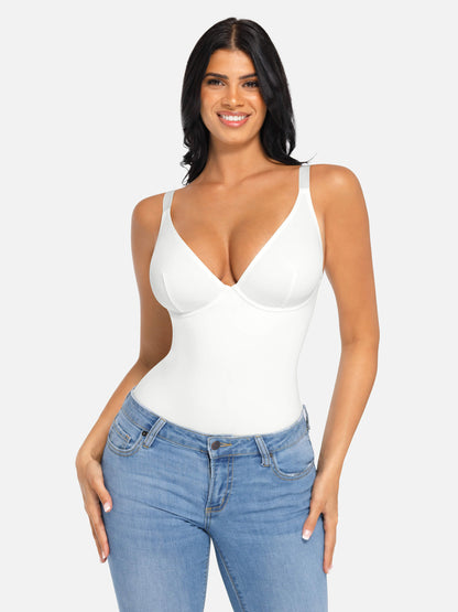 V-Neck Tummy Control Bodysuit