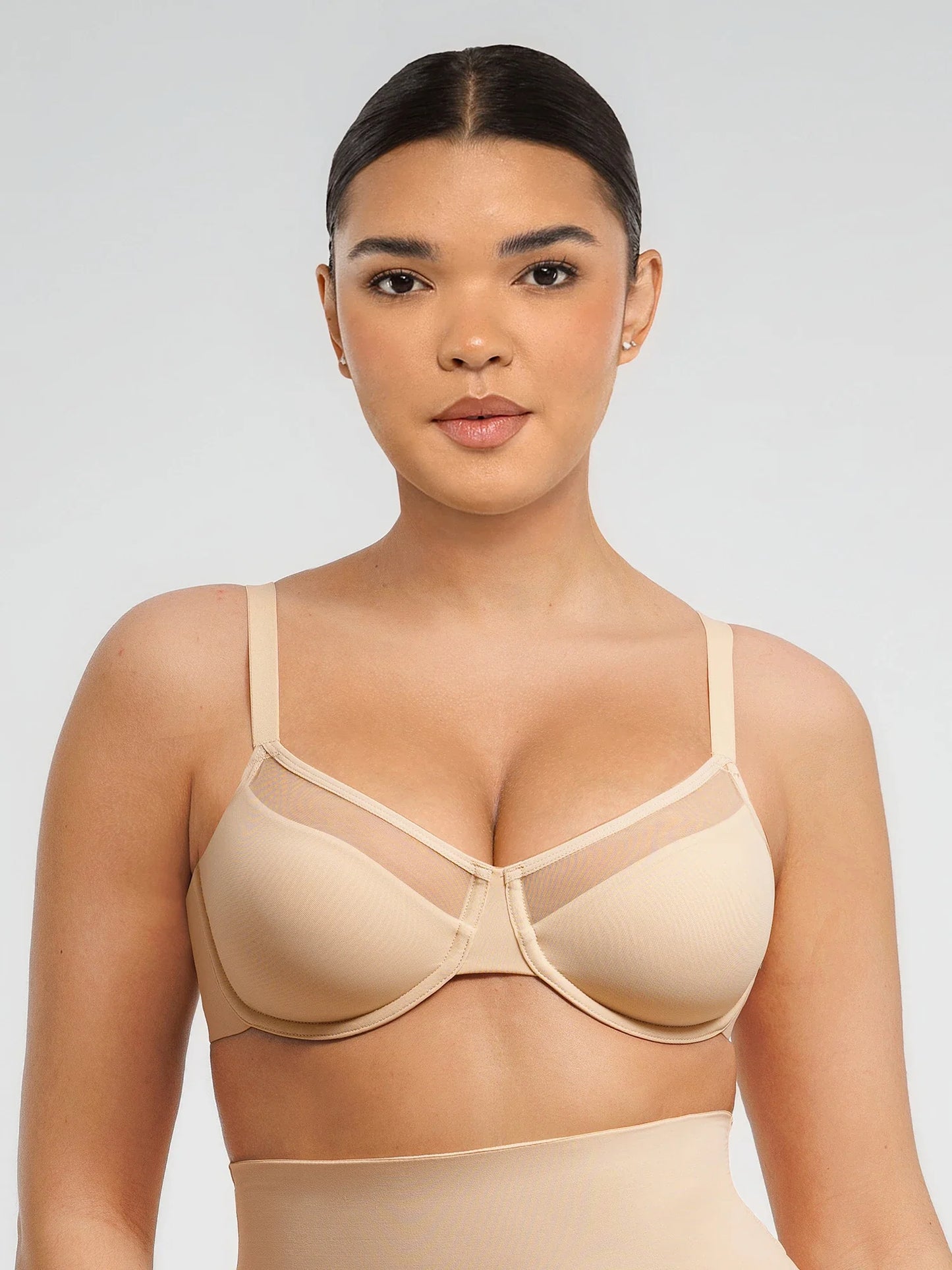 Feelingirl Sheer Mesh Full Coverage Unpadded Underwire Bra