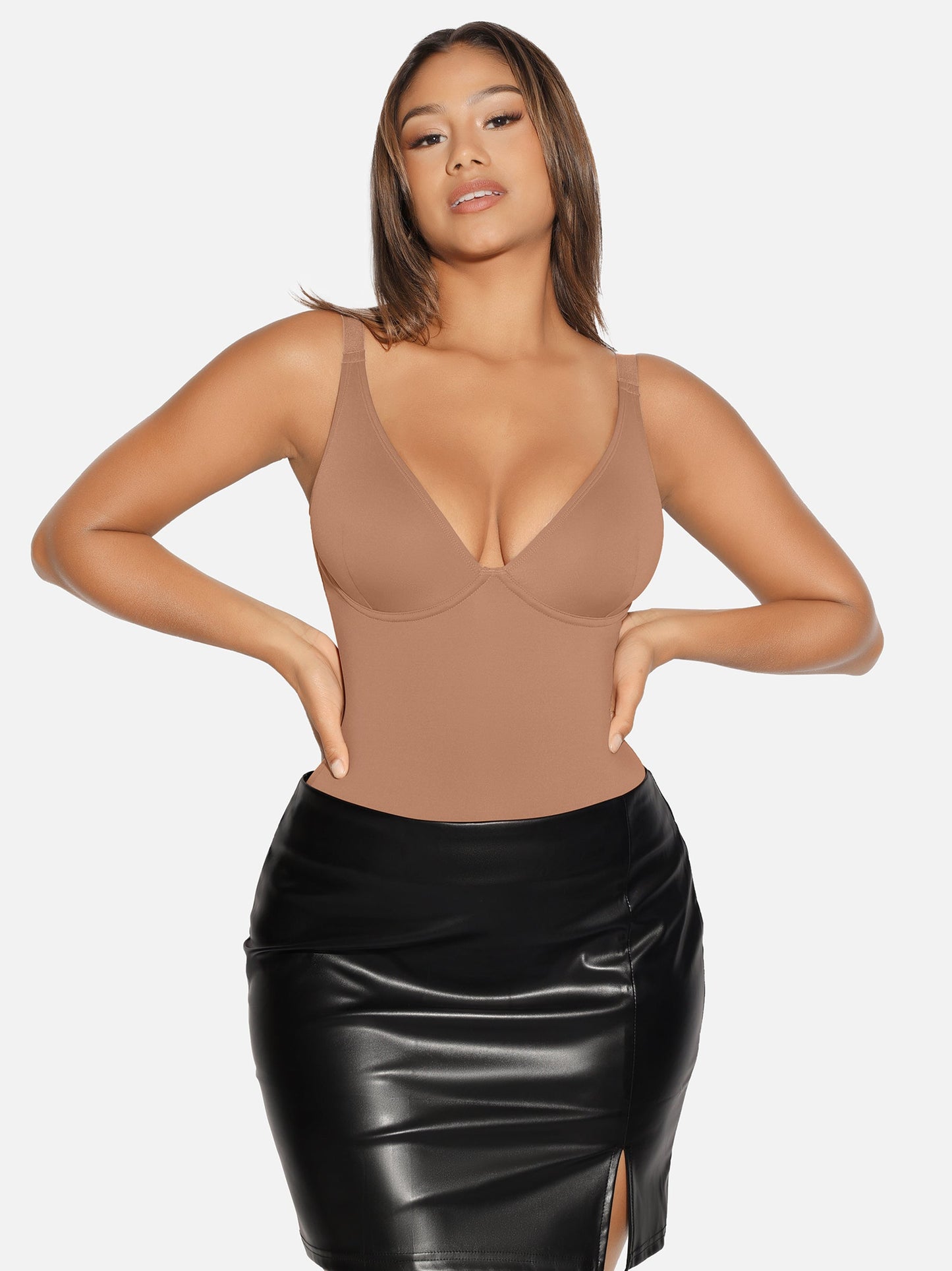 V-Neck Tummy Control Sculpt Bodysuit
