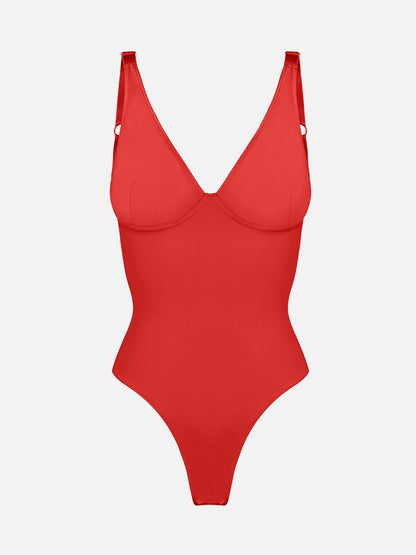 V-Neck Tummy Control Bodysuit