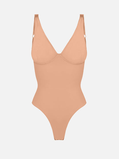 V-Neck Tummy Control Sculpt Bodysuit