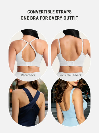 Lift Adjustable Seamless Wireless Ribbed Bra
