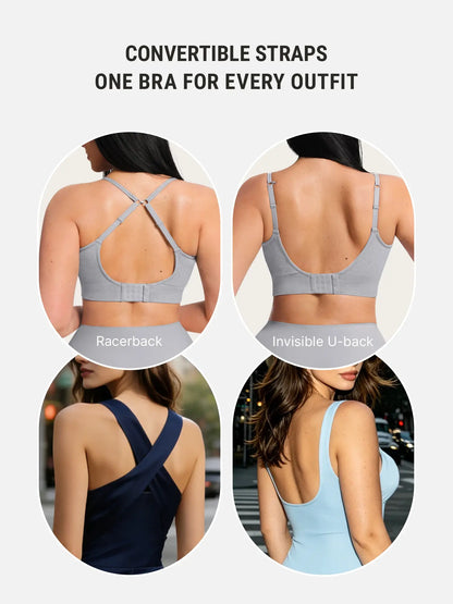 Lift Adjustable Seamless Wireless Ribbed Bra